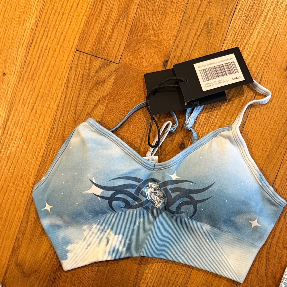 Finite Wverson Seamless Sports Bra Greek Stone Starry Sky